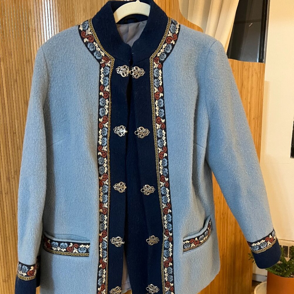 Vintage Blue Wool Coat